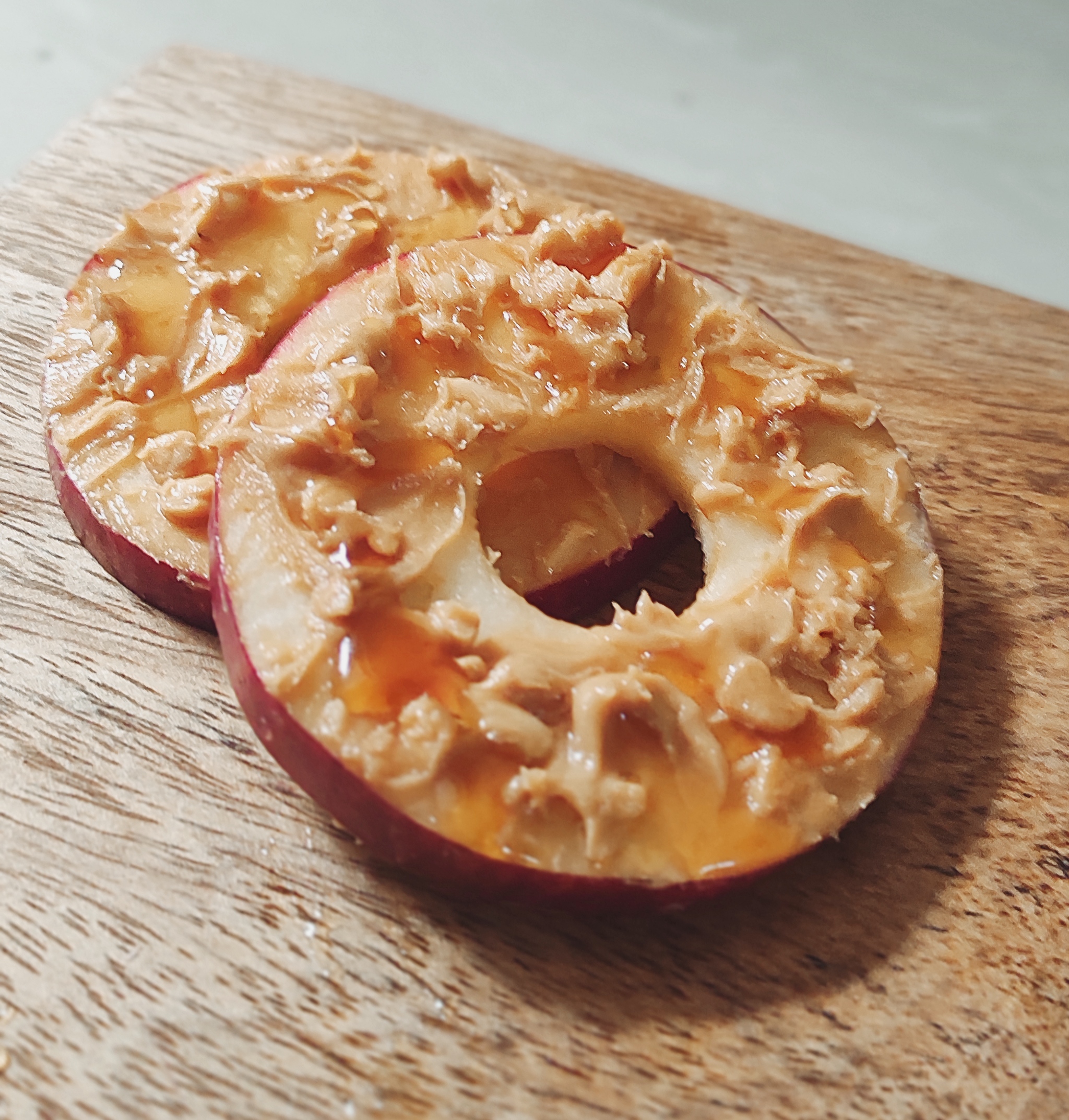 Peanut butter apple rings